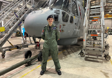 Able Cadet Natalia flying through prestigious Naval Wings Programme