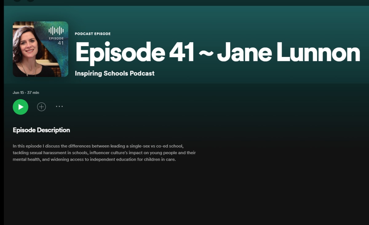 Inspiring Schools Podcast: Interview with Jane Lunnon